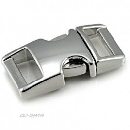 Klickverschluss aus Metall im 3er Set 3 8'' Klippverschluss Steckschließer Steckverschluss für Paracord-Armbänder Hunde-Halsbänder Rucksack Farbe: Silber