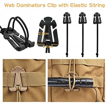 Simorce Taktische Tasche Clip Strap Set für Taktische Rucksack Molle Tasche D-Ring-Verriegelung Web Dominator elastische Schnur und Schnallen MOD Riemen Schlüsselringhalter