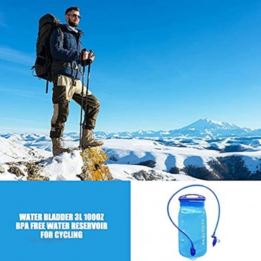 Keyohome Trinkblase 3L Tragbare PEVA Wasserblase Faltbar Wasserbehälter Trinkbeutel mit Schlauch Trinksystem BPA-frei Hydration Bladder Trinksack Wasserzufuhr für Outdoor-Radfahren Camping Blau