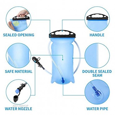 Terra Hiker Sport Trinkblase 2 Liter BPA-frei Wasserblase Faltbar Wasserbehälter mit Großer Öffnung FDA Geprüfter Trinksystem ideal für den Rucksack