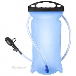 Terra Hiker Sport Trinkblase 2 Liter BPA-frei Wasserblase Faltbar Wasserbehälter mit Großer Öffnung FDA Geprüfter Trinksystem ideal für den Rucksack