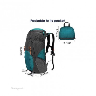 G4Free 35L 40L Wasserdichter Ultraleicht Faltbarer Trekkingrucksack Daypack Damen Herren für Outdoor Wandern Camping Reisen