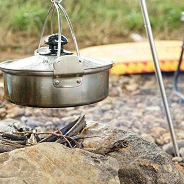 BESPORTBLE 1. 5L Camping-Topf 7-Zoll-Edelstahlkessel Tragbarer Kochtopf zum Kochen Am Lagerfeuer im Freien
