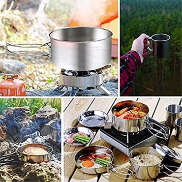 MMIAOO Camping Kochgeschirr Topf 8 Stück Outdoor Bergsteigen Camping Tragbar Kochen Grill Geschirr Set Picknick Pfannen Wandern Tassen