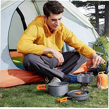 sevenjuly Camping Kochen Set Picknick Pfannen Wandern Pot Faltbare Kochgeschirr Angeln Outdoor-kocher Compact Durable Orange