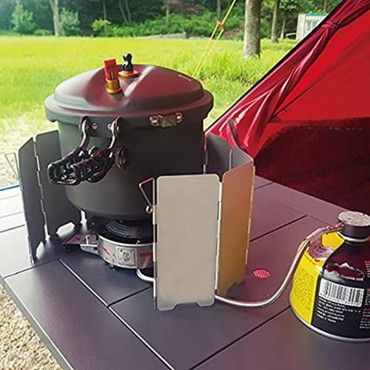 Cowslip Outdoor Campingkocher Windschutzscheibe Windschutz Gaskocher Tragbare Faltbare Aluminium Windschutz mit Tragetasche für Outdoor Camping Picknick Rucksackreisen Kochen