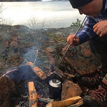 LIOOBO Outdoor Faltbare Feuer Werkzeug Camping Überleben Schlag Feuer Rohr Feuer Kochen für Camping Wandern Überleben Bushcraft Silber