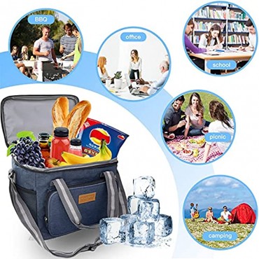 KREKCO 15L Kühltasche Faltbare Kühlbox Isoliertasche Thermotasche Picknicktasche Cooler Bag Lunchtasche für Lebensmitteltransport