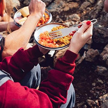 Agatige Klapplöffel und Gabel Camping Besteck tragbares Titan Spork Besteck Geschirr für Outdoor-Reisen Picknick Camping WandernFork Spoon