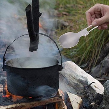 Agatige Klapplöffel und Gabel Camping Besteck tragbares Titan Spork Besteck Geschirr für Outdoor-Reisen Picknick Camping WandernFork Spoon