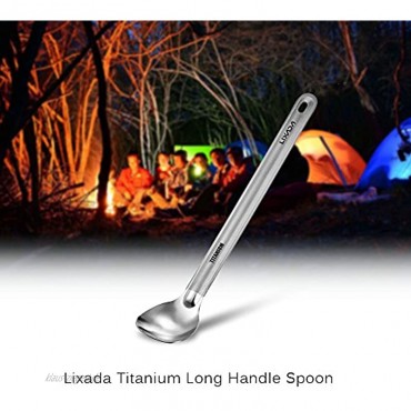 Lixada Titanium Long Spoon with Polished Bowl Camping Long Handle Spoon Outdoor Picnic Backpacking Flatware